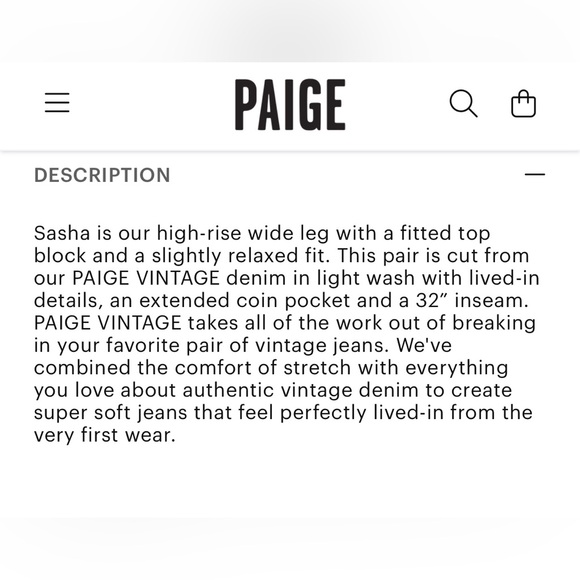 PAIGE Sasha Wide Leg Jean - Picture 5 of 6